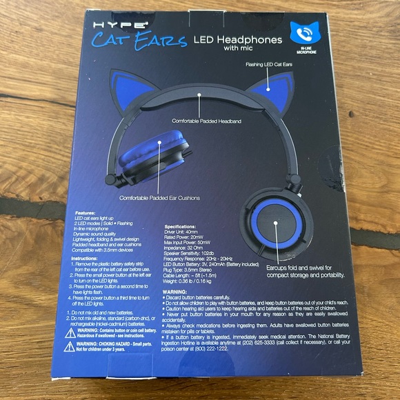 Hype cat ears led headphones new in package - Picture 2 of 4